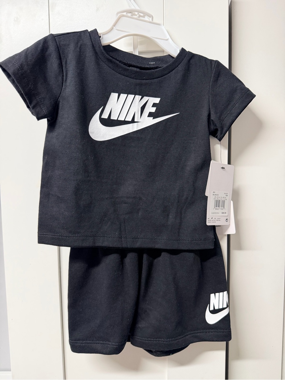 Nike Black and White Kids Short Sleeve Tee & Shorts Set